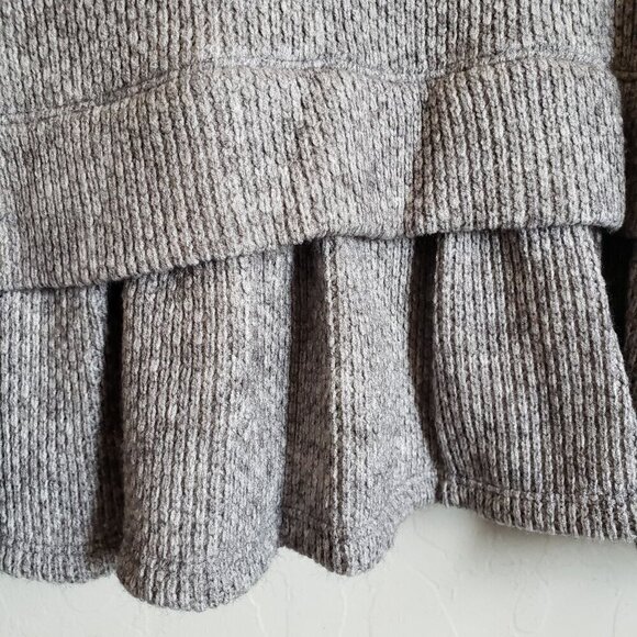 CeCe Puff Sleeve Knit Peplum Sweater Silver Heather Grey Size Womens 2X Plus NEW - Picture 6 of 12